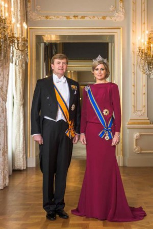 Koning Willem Alexander en Koninging Maxima op de dag van de kroning.